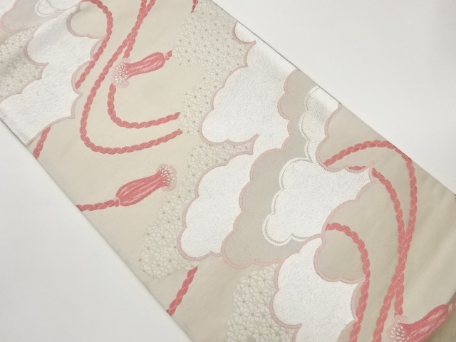 JAPANESE KIMONO / FUKURO OBI / WOVEN KUMIHIMO & CLOUD 